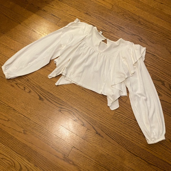 Topshop White Ruffle crop top - Picture 4 of 6